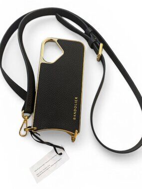 NWT Bandolier Ranya Crossbody Phone Case in Black/Gold for iPhone 16 - MSRP $98